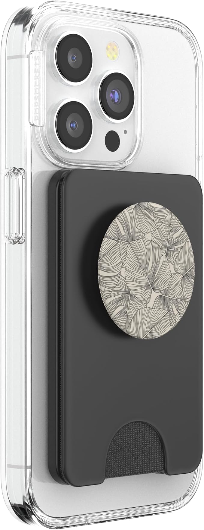 Modern Minimalist Neutral Tropical Monstera Leaf Design PopSockets Adhesive PopGrip