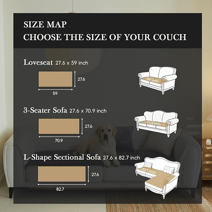 Couch Covers for 3 Cushion Couch Sofa Pet Friendly,Non-Slip Sofa Cover Washable