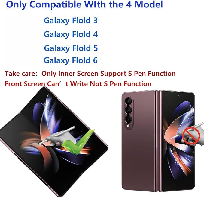 Z Fold 6 S Pen Fold Edition for Samsung Galaxy Z Fold 6 Stylus Pen for Galaxy Fold 6 Edition with Replacement Tips/Nibs+Card Pin (Black)