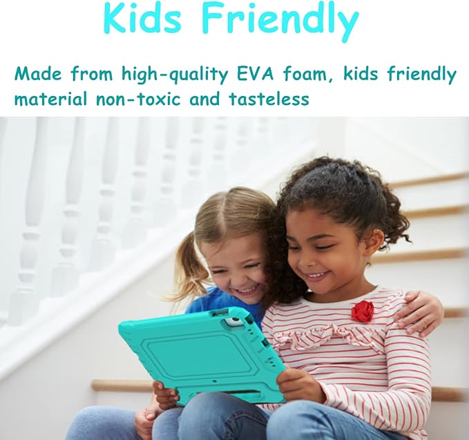 Kids Case for New iPad (A16) 11th Generation 11 inch 2025 iPad 10th Generation 10.9 2022 - Shockproof Handle Bumper Stand Cover with Built-in Screen Protector &amp Pencil Holder Tablet Case (Black)