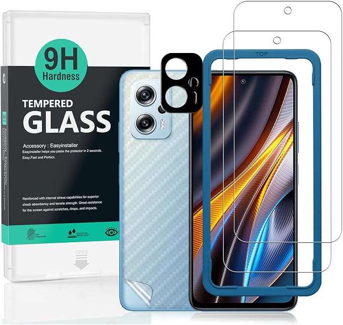 Ibywind for Xiaomi Poco X4 GT 5G Screen Protector2 Pack9H Hardness Tempered Glass and Camera Lens Protectorwith Alignment FrameFull CoverageBubble FreeFingerprint UnlockScratch Resistant