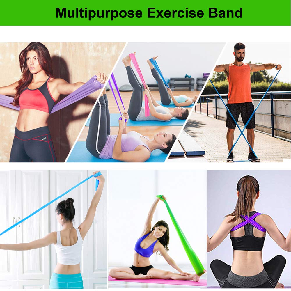GOAITOU Resistance Bands, Elastic Exercise Bands for Home Workout, Physical Therapy, Recovery, Yoga, Pilates, Strength Training, Lightweight Fitness Band for Seniors, Adults, Pregnant Women