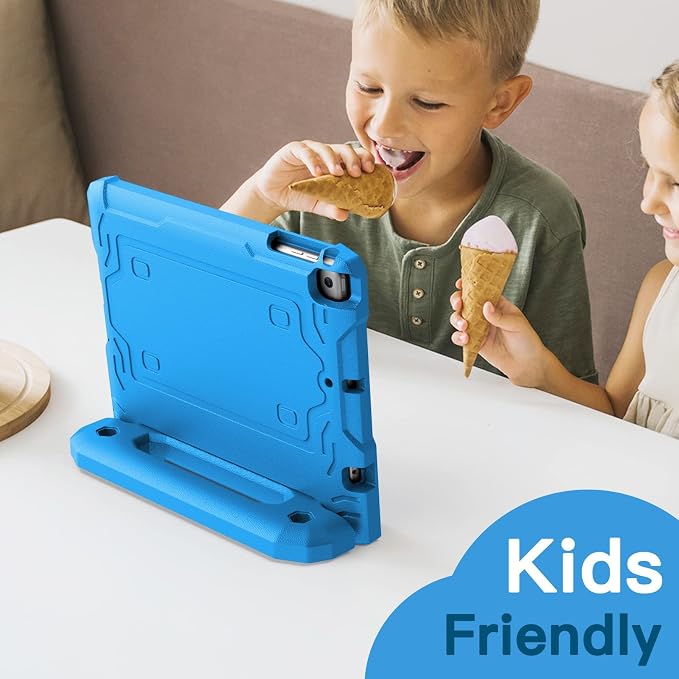 JETech Kids Case for iPad 6th/5th Gen 9.7 (2018/2017) Black | Built-in Screen Protector 360° Rotating Handle Stand Shockproof Full-Body Protection Kid-Friendly Design