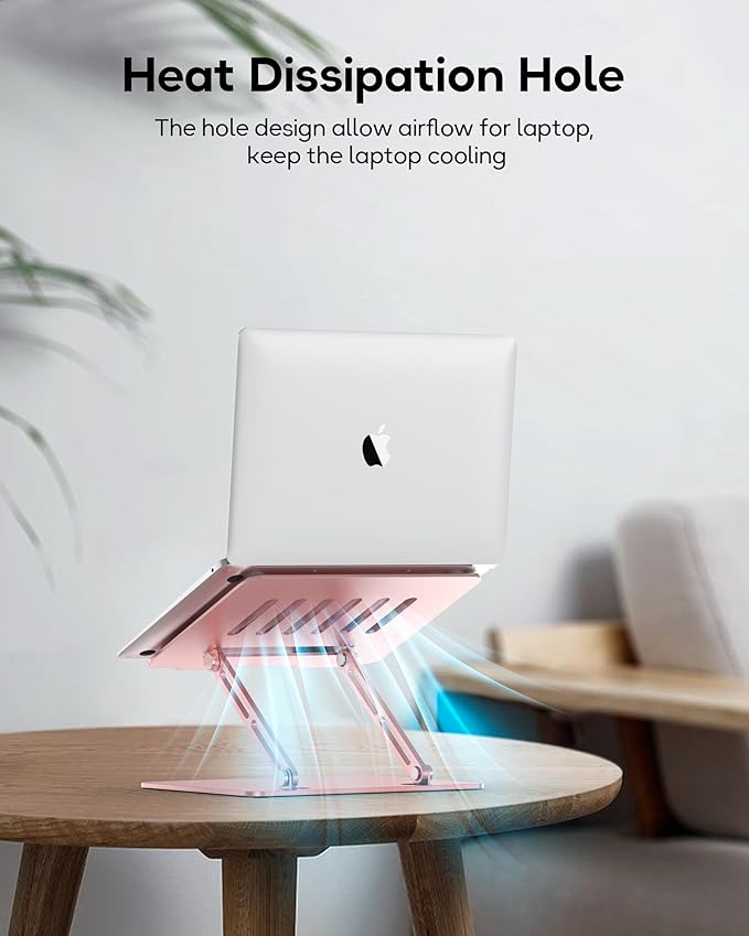 Adjustable Laptop Stand, Ergonomic Computer Stand for Desk, Aluminum Ventilated Colling Laptop Riser Holder Mount Compatible with MacBook Pro Air, HP, 10-15.6" All Laptops