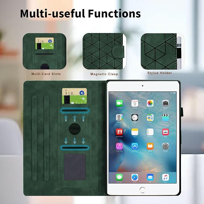 Case for iPad mini 5 2019/Mini 4 2015 (5th/4th Generation 7.9 inch) Multi-Angle Viewing PU Leather Folio Case with Magnetic Clasp for iPad mini 3/2/1 Auto Wake/Sleep Smart Tablet Cover Black