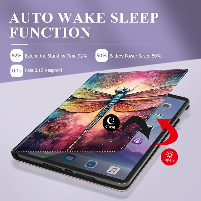 Case for iPad (A16) 11th Generation 11 Inch 2025 / iPad 10th Generation 10.9 Inch 2022 Ultra-Thin Multi-Angle Protective Cover with Auto Sleep/Wake A Dark Horse