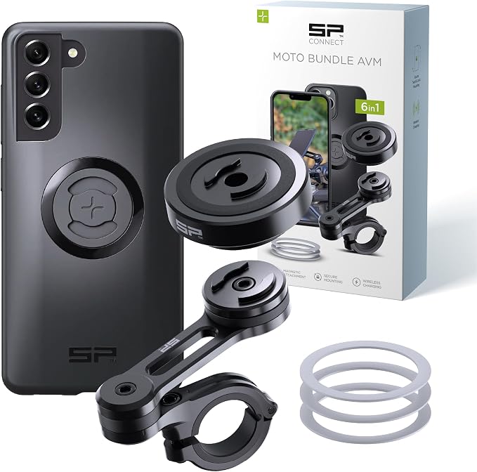 SP CONNECT Moto Bundle II with Anti Vibrations Module| SPC+ | Compatible with for Samsung S20| Motorcycle Phone Mount |Phone Mount for Motorcycle Handlebars | Cell Phone Holder
