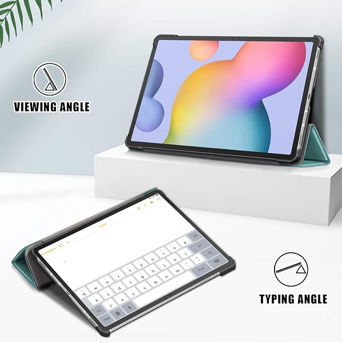 Case for Samsung Galaxy Tab S8 Plus 12.4 2022/S7 FE 2021/S7 Plus 2020 (SM-X800/X806/T730/T733/T736/T738/T970/T975/T976) Lightweight Tri-Fold Stand Thin Cover Auto Wake/Sleep Almond Blossom