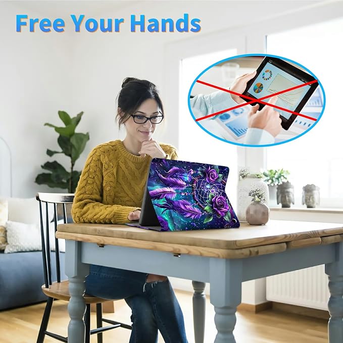 for Samsung Galaxy Tab E 9.6 Inch 2015 (SM-T560/T561/T565/T567) Kickstand Case PU Leather Multiple Viewing Angles Stand Smart Cover for Galaxy Tab E 2015 2 Roses
