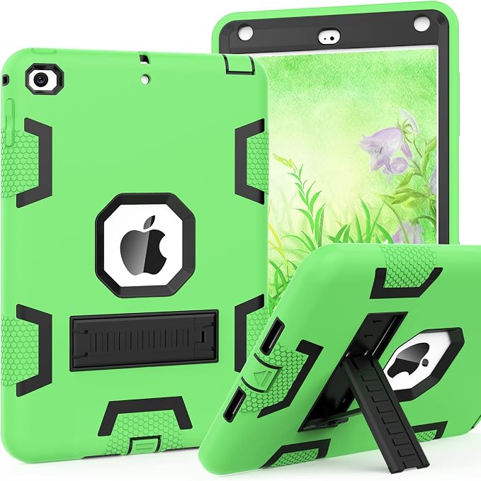 CCMAO iPad mini 5 Case 2019 iPad mini 4 Case 2015 Heavy Duty Shockproof Hybrid Protective Cover for iPad mini 5th/4th Generation 7.9 inch Purple+Green