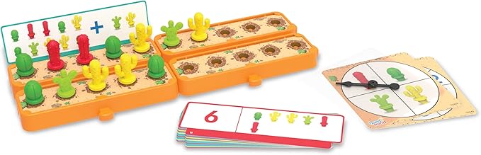 hand2mind Cactus Counting Desert Math Activity Set, Ten Frame Math Manipulatives, Color Counters for Kids Math, Montessori Math Materials, Math Games for Kindergarten, Addition and Subtraction Games