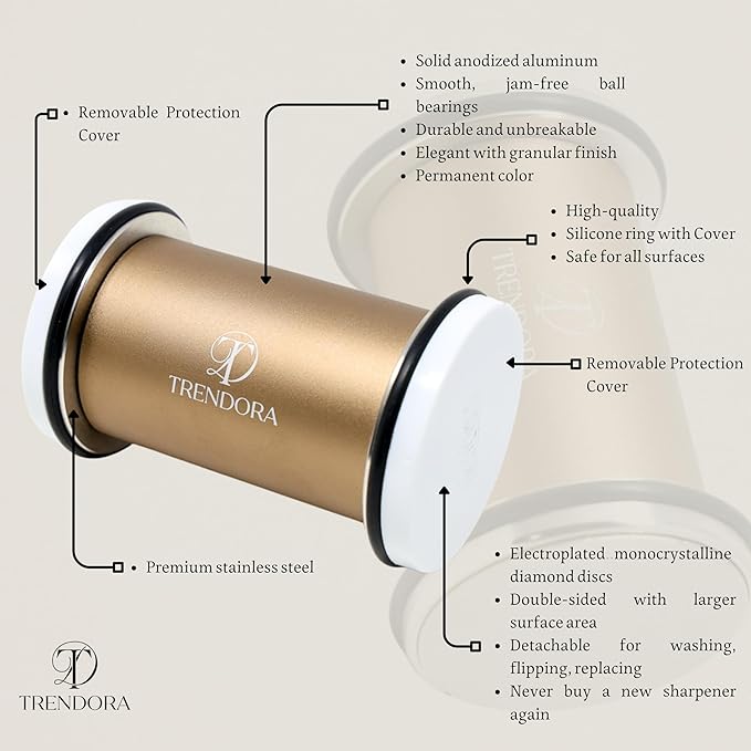 TRENDORA Rolling Knife Sharpener Kit – 4 Magnetic Angle Guide – Dual-Sided Diamond Sharpening Plates – Professional Pocket Knife Sharpening System for Chef & Kitchen Knives Perfect Kitchen knife Set