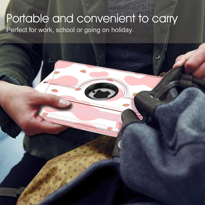 Fintie 360° Rotating Case for iPad 9th / 8th / 7th Generation 10.2 Inch | Swivel Stand Portrait &amp Landscape Viewing Shockproof Cover with Pencil Holder Auto Wake/Sleep Aqua Wave