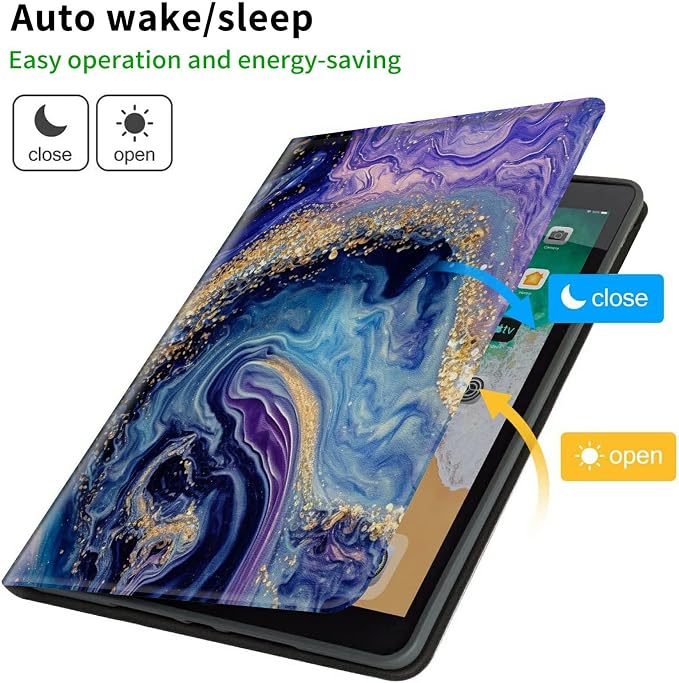 Case for Samsung Galaxy Tab A9 Plus 2023/A11 Plus 2025 11 inch Lightweight Protective PU Leather Smart Stand Cover with Auto Wake Sleep Tablet Case Cover - American Flag &amp Fish