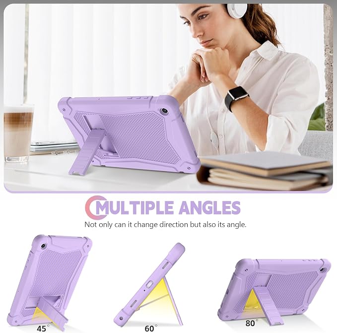 Shockproof Case for Samsung Galaxy Tab A11 Plus 11 inch 2026 with Built-in Kickstand 3 Layers Heavy Duty Protection Cover for Tab A9+ 10.9 2023 Blush Pink
