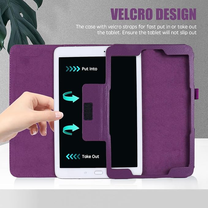 Slim Leather Case for Samsung Galaxy Tab A8 10.5 Inch 2022 (SM-X200 X205 X207) Multi-Angle Stand Full-Protective Tablet Cover Book Case with Stylus PenScreen Film (Black)