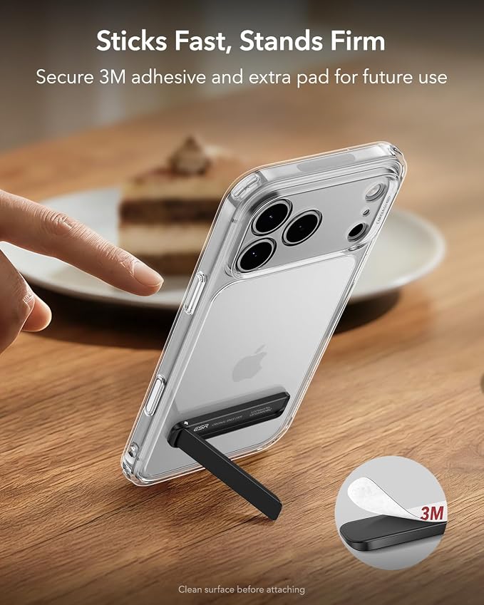 ESR Boost Phone Kickstand Compatible with iPhone 17 Samsung Galaxy | Vertical and Horizontal StandAdjustable Angle Phone Stand for iPhone 17e/16/15/14/13Samsung S26GoogleBlack