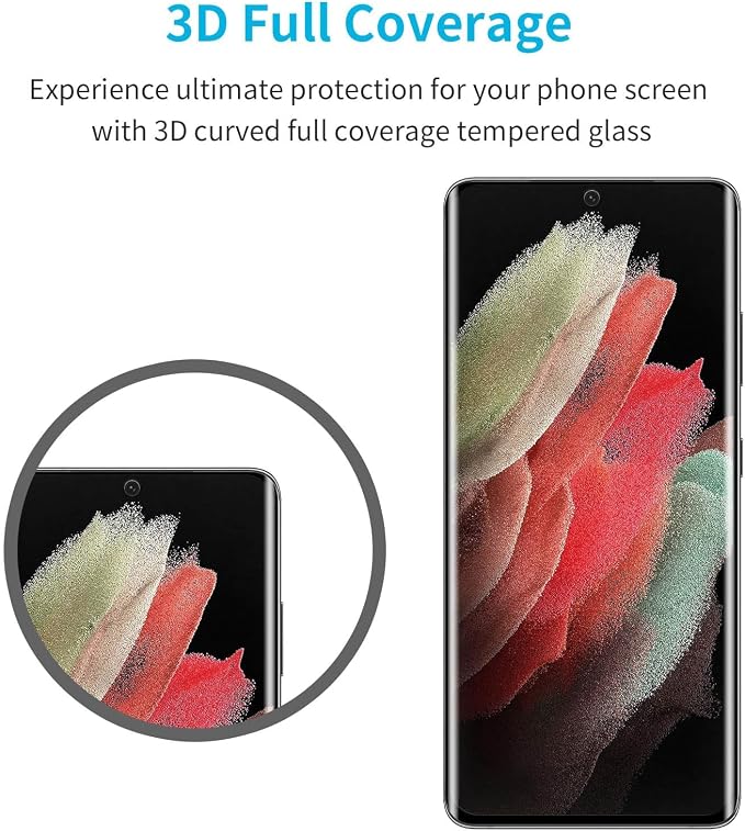 Didisky Screen Protector for Oneplus 9 Pro 3 Pack Tempered Glass Film with 2 Pack Camera Lens Protector Easy to UseScratch-Resistant9H Hardness3D Curved Full Coverage