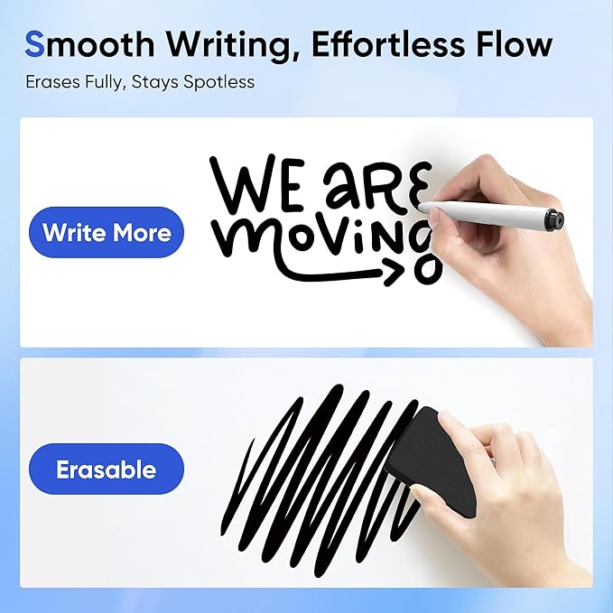 VUSIGN Magnetic Whiteboard for Wall, 36" x 24" Hanging Whiteboards for Office, School, Home, Includes Eraser, Markers, Magnets, Pen Tray, Silver Aluminum Frame