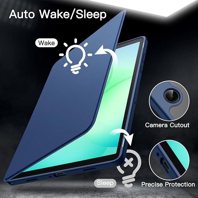 JETech Rotating Case Cover for Samsung Galaxy Tab A11 Plus Black | 360° Rotation Stand Clear Back Design Auto Wake/Sleep Full Protection