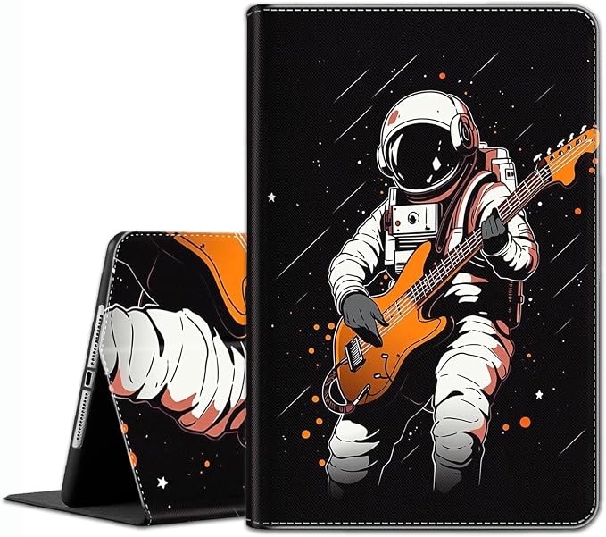 Case for iPad Pro 11 Inch 2022/2021/2020/2018 iPad Air 5th / 4th Gene 10.9 Inch (2022/2020) - Slim Fit Standing Cover with Auto Sleep/Wake，Astronaut Guitar