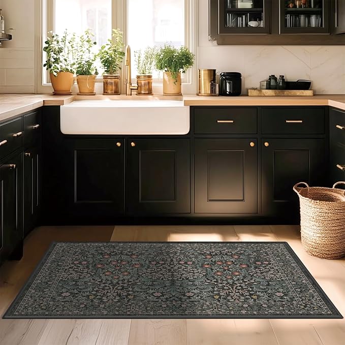 entryway Rug 3×5 Washable Green Kitchen Small Rugs