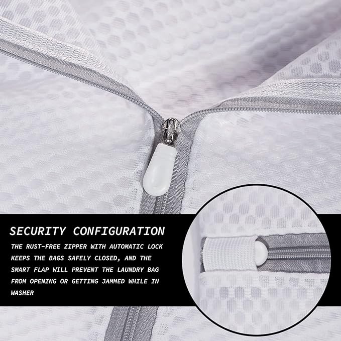 5Pcs Durable Honeycomb Mesh Laundry Bags for Delicates,Travel Organization Bag for Clothes,Jeans,Bath Towels,Bed Sheets (1X-Large 20 x 24 Inches,2 Large 16 x 20 Inches, 2 Medium 12 x 16 Inches)