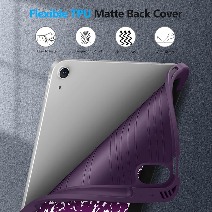 Fintie Slim Case for iPad Air 11-inch &amp iPad Air 5th/4th Generation 10.9 in | Tri-Fold Stand Flexible Soft TPU Back Cover Shockproof Protection Pencil Holder Scratch-Resistant Composition Lil