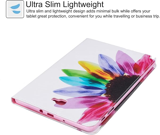 Galaxy Tab A 10.1 with S Pen Case Newshine Slim Folding Stand Case with Card Slots Protective Cover for Samsung Galaxy Tab A 10.1 inch Tablet with S Pen Version (SM-P580/P585) - Almond Flowers