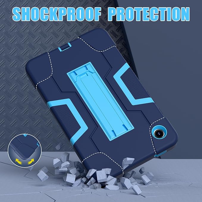 case for Galaxy Tab A9 8.7 2023 Case Hard PC Soft Silicone Kickstand Rugged Heavy Duty High Impact Protective Case for Samsung Galaxy Tab A9 8.7 Inch 2023 SM-X110 SM-X115 Black