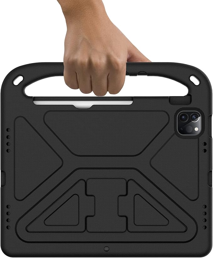 Dteck Kids Case for iPad 10.2 - Shockproof Rugged EVA Handle Stand Child Proof Case for iPad 9/8/7 Generation Black