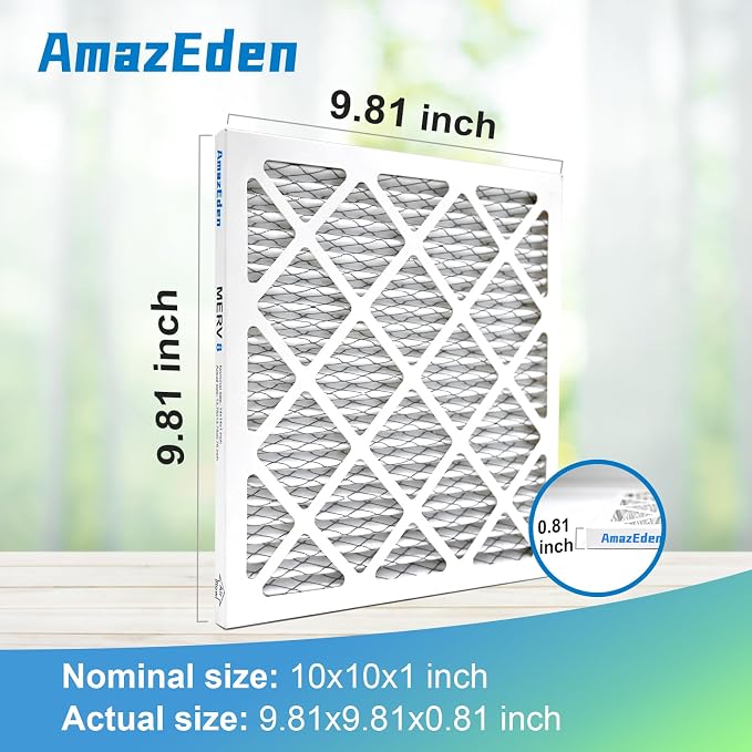 10x10x1 AC Air Filter MERV 8 MPR 600 FPR 5 HVAC Furnace Pleated Filters Dust
