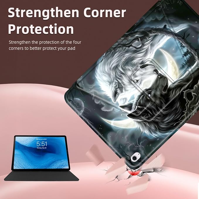 for iPad 10th Generation Case 360 Degree Rotating Stand Cover Multi Angle Viewing Auto Sleep/Wake American Flag Eagle Leather Case for iPad (A16) 11th Generation 11 Inch 2025
