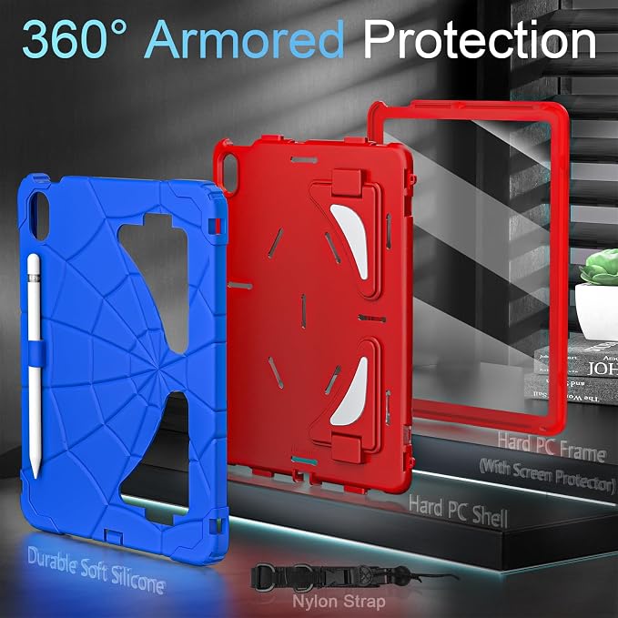 Auizotl Case for iPad (A16) 11'' 11th/10th Generation 10.9'' 2025/2022iPad Case 10th Generation with Screen ProtectorHeavy Duty Shockproof Cover for i Pad 11.0/10.9 InchBlack