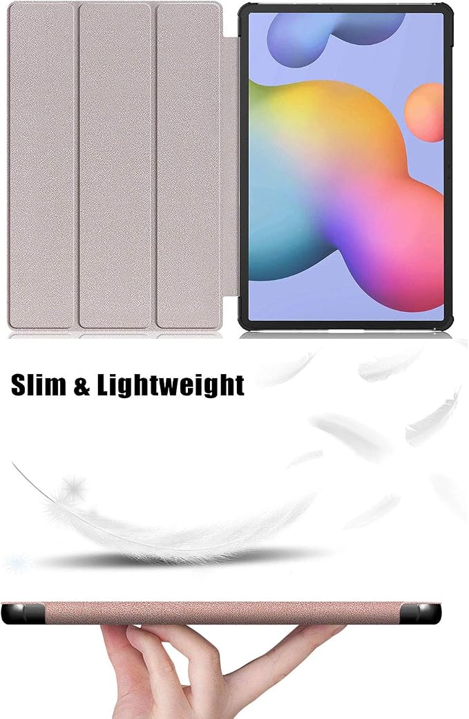 Case for Samsung Galaxy Tab S8 Plus 12.4 2022/S7 FE 2021/S7 Plus 2020 (SM-X800/X806/T730/T733/T736/T738/T970/T975/T976) Lightweight Tri-Fold Stand Thin Cover Auto Wake/Sleep Almond Blossom