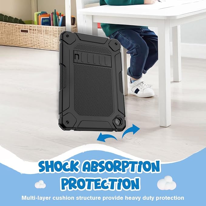 BMOUO Case for Samsung Galaxy Tab A11+ Plus/A9+ Plus 11 Inch 2026/2024 Heavy Duty Shockproof Rugged High Impact Protective Galaxy Tab A11 Plus/A9 Plus Case Black