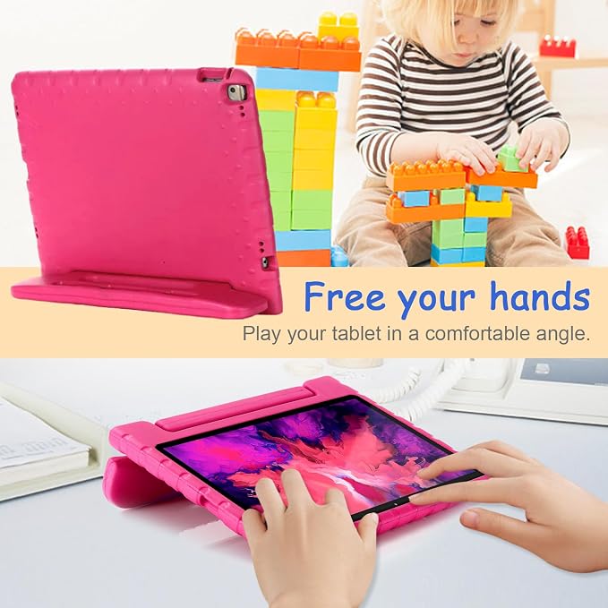 Kids Case for iPad Pro 11 M5/M4 &amp iPad Air 11 (2026/2025/2024) Shockproof Case with Pencil Holder Techcircle Light EVA Foam Handle Stand Bumper Protective Child Friendly Drop Proof Cover Black
