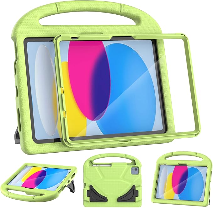 Kids Case for iPad (A16) 11th Generation 11 Inch 2025/iPad 10th Generation 10.9 Inch 2022 with Screen Protector and Pencil Holder Shockproof Handle Stand Cover for iPad 11/10 Gen Blue