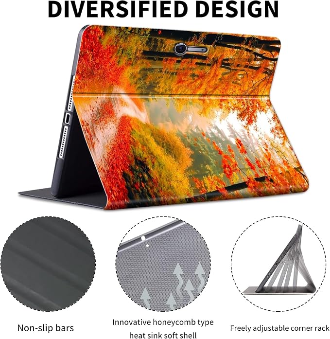 Case for Microsoft Surface Pro 11/10 / 9 13 InchPU Leather Cute Slim Folio Adjustable Stand Cover Case for Surface Pro 11th Edition AIAutumn Red Forest