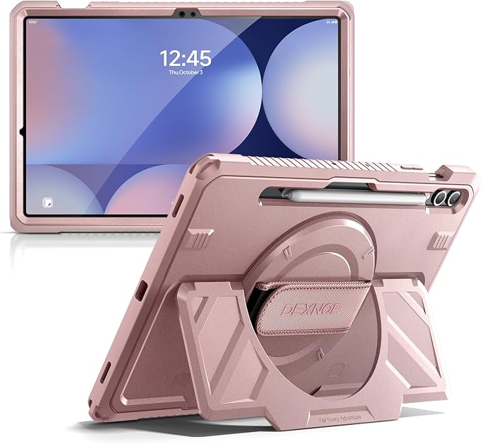 Dexnor Case for Samsung Galaxy Tab A11+/A11 Plus 11 inch 2025 Rugged Protective Case with 360° Rotating Hand Strap &amp Large Steady Stand &amp Screen Protector Shockproof Full-Body Bumper Cover B