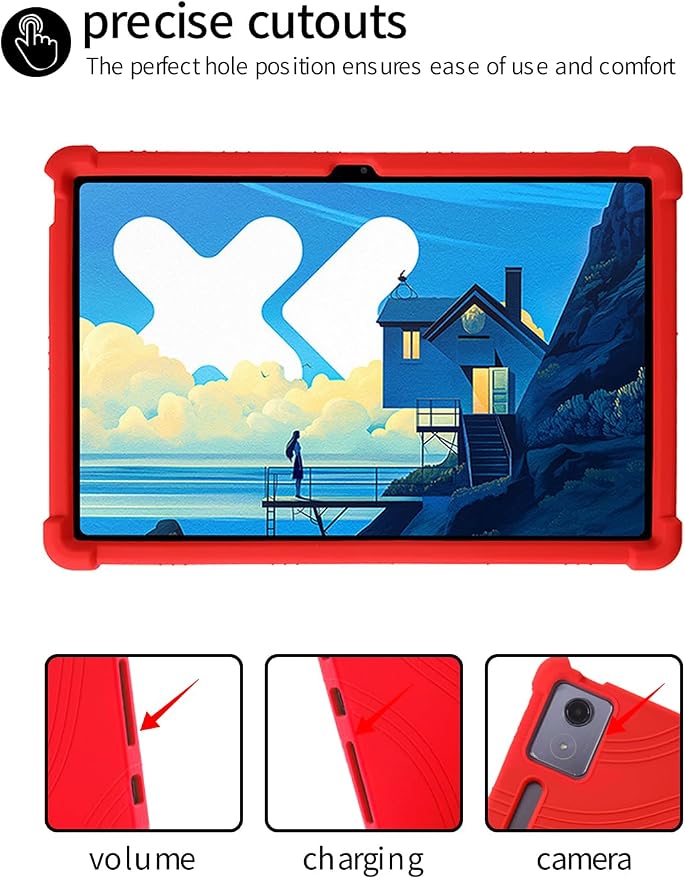 for Lenovo Idea Tab Pro 12.7 inch Tablet CaseBOVUGAC Soft Silicone Adjustable Stand Shockproof Kids Friendly for Lenovo Idea Tab Pro Tablet(Black)