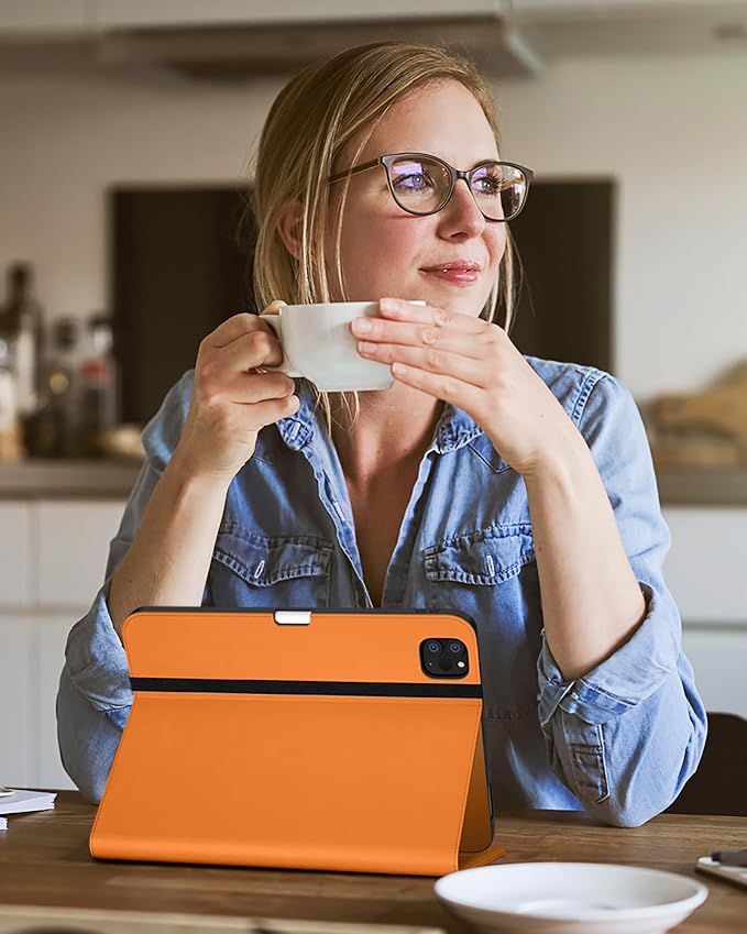 DTTO Case for iPad Pro 11 Inch 4th / 3rd / 2nd / 1st Generation 2022/2021/2020/2018Premium PU Leather Folio Stand Cover with Hand Strap Auto Wake/SleepMultiple Viewing Angles Black