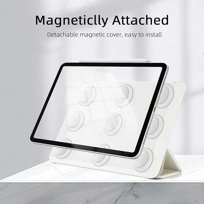 for iPad Air 13 inch M4/M3/M2 Case (2026/2025/2024Model A3268/A3269/A3271) Auto Sleep/Wake and Magnetic Closure Slim Trifold Stand Case PU Leather Cover Support Apple Pencil Pro Black