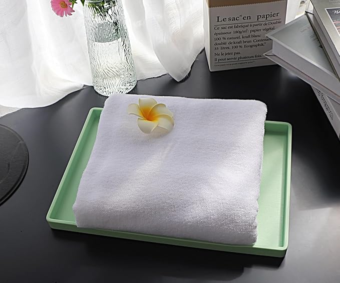 Green Serving Tray (13.5 x 9.6 inch) for Serving Accessory, Spa, Coffee, Drinks, Tea, Bar, Party, Seasoning, Perfume and Display Use.