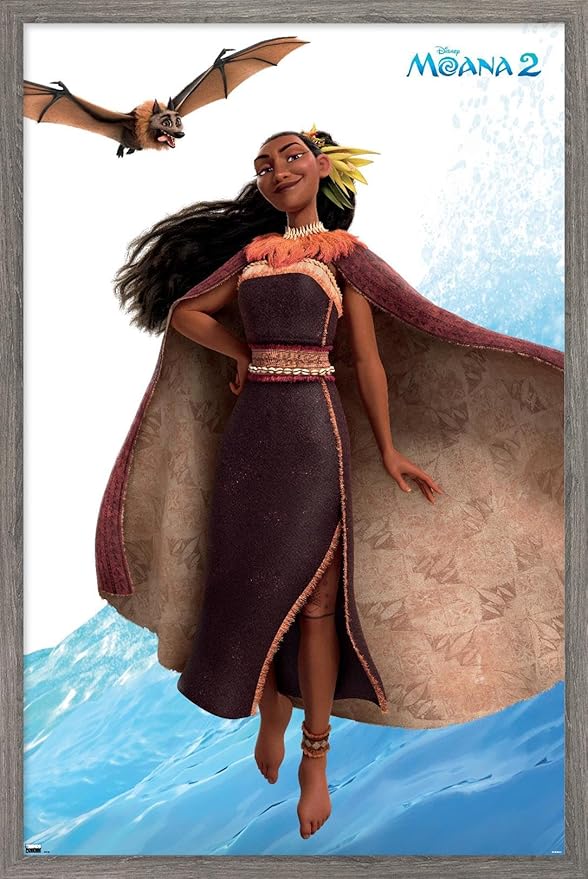 Trends International Disney Moana 2 - Matangi Wall Poster, 34L x 22.4W, Barnwood Framed Version