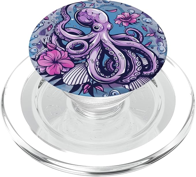 Purple Octopus PopSockets PopGrip for MagSafe