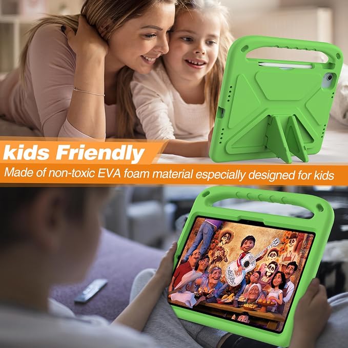 Dteck Kids Case for iPad 10.2 - Shockproof Rugged EVA Handle Stand Child Proof Case for iPad 9/8/7 Generation Black