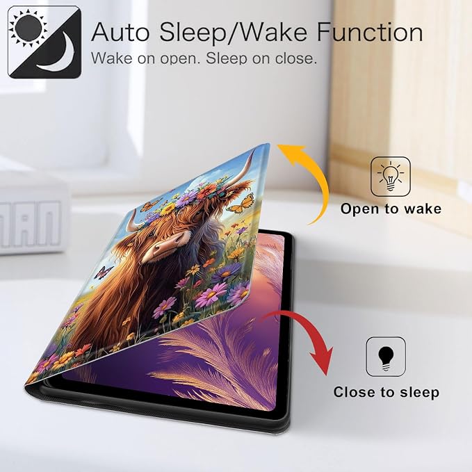 for iPad 11th Generation (A16 2025) 11 / iPad 10th Gen 10.9 2022 Case 360° Rotating PU Leather Stand Cover with Auto Sleep/Wake Shockproof TPU Backl Raccoon Perched