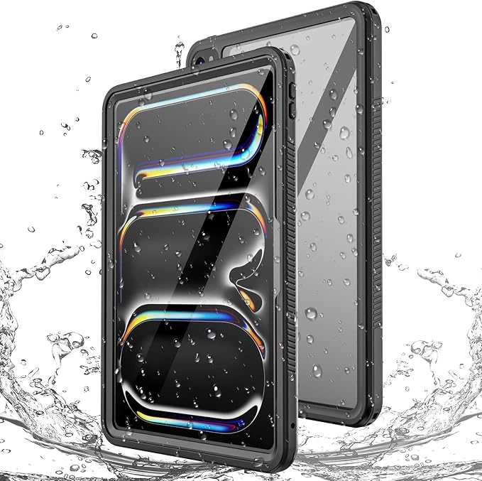 Miimall Leather Case for iPad Pro 13 Inch 2025/2024(M5/M4) with Pencil Holder [Magnetic Back Cover] [Multi-Angle Landscape&ampPortrait Viewing] [360°Rotating Magnetic Stand] Non-Slip Folio Cover Bl