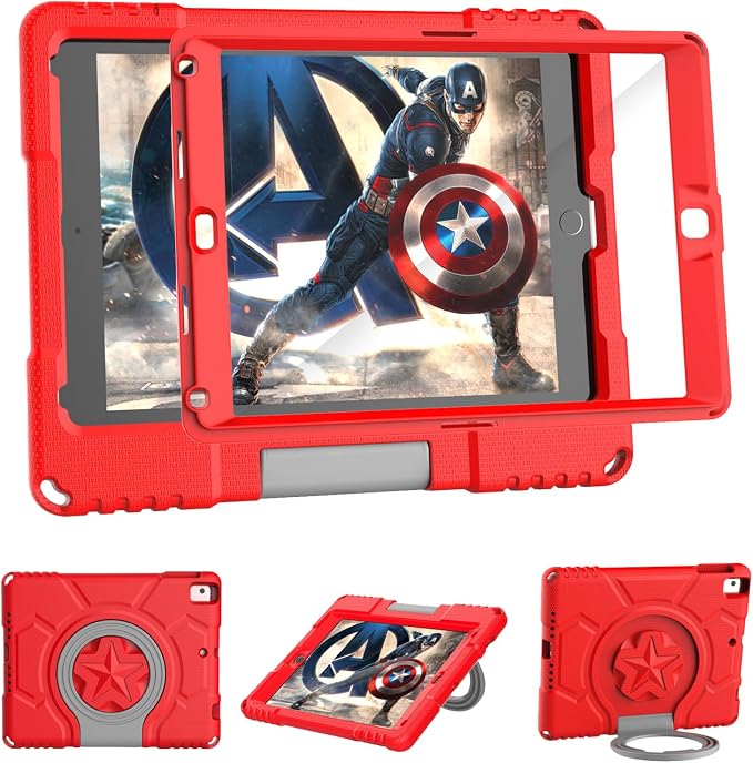 Kids Case for iPad 5th/6th Generation 9.7-inch 2017/2018 Release Lainergie iPad Air 2 Case with Screen Protector iPad Pro 9.7 Protective Cover Case Lightweight Shockproof with Handle Stand Black